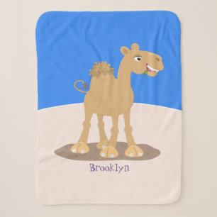 Couverture Sherpa Caricature de dromadaire joyeux et souriant