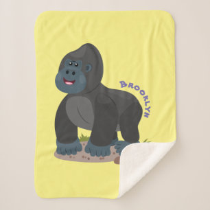 Couverture Sherpa Caricature de gros gorilles joyeux