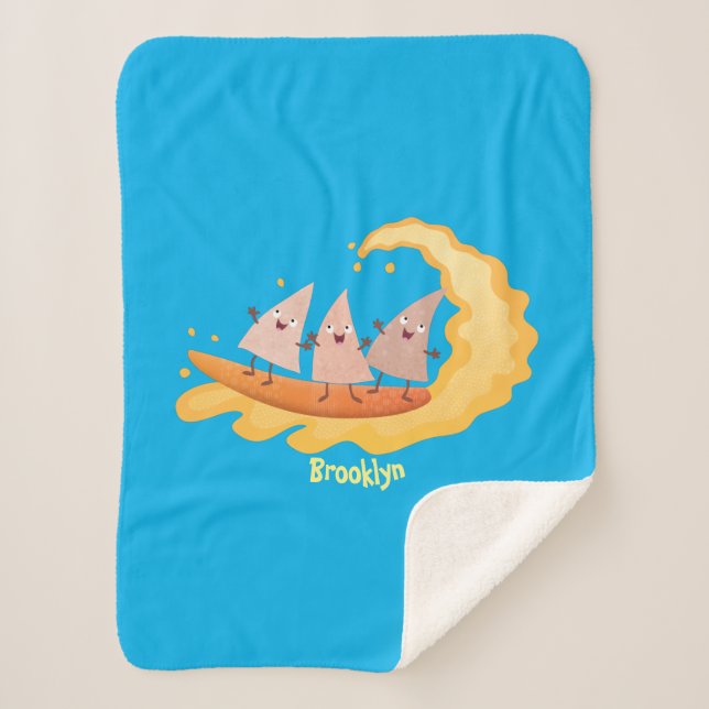 Couverture Sherpa Caricature de surf pour chips de maïs mignonette n (Devant)