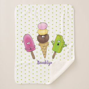 Couverture Sherpa Caricature drôles de glace popsicle dessin animé t