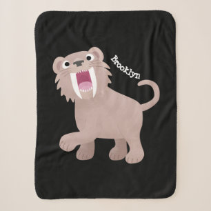Couverture Sherpa Caricature du tigre mignon Saber Toothed Smilodon