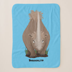 Couverture Sherpa Caricature en élasmère de rhinocéros laineux