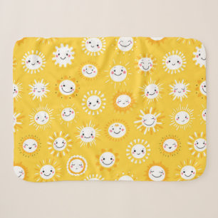 Couverture Sherpa Caricature joli sourire soleil
