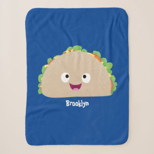 Couverture Sherpa Caricature joli sourire taco dessin animé