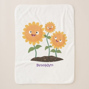 Couverture Sherpa Caricature joli tournesol souriant illustration