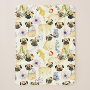Couverture Sherpa Carlin amoureux des chiens à motif 