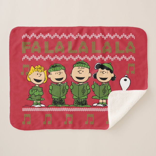 Couverture Sherpa Caroling Christmas Sweater Graphic (Devant (Horizontal))