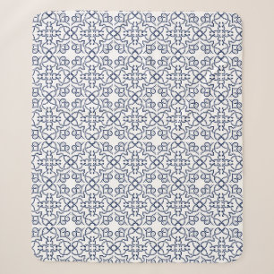 Couverture Sherpa Carrelage marocain géométrique bleu complexe arabe