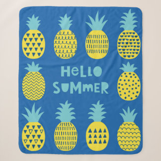 Couverture Sherpa Carte amusante avec ananas.