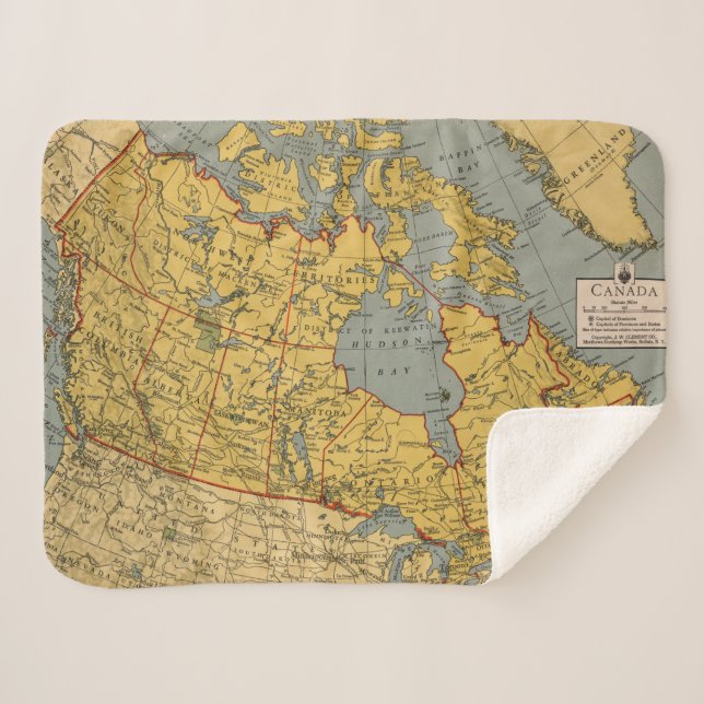 Couverture Sherpa Carte antique du Canada (Devant (Horizontal))