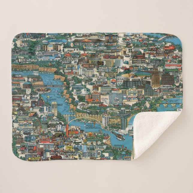 Couverture Sherpa Carte de chutes du Niagara (Devant (Horizontal))