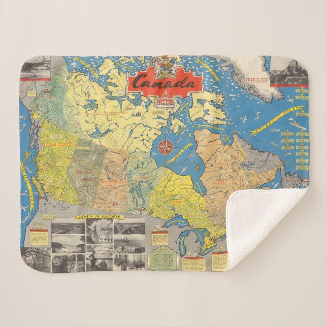 Couverture Sherpa Carte imagée du Canada - points de repère (Devant (Horizontal))