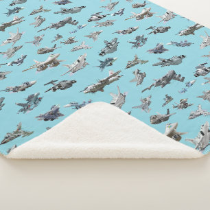 Couverture Sherpa Cartographie avions militaires sans couture motif