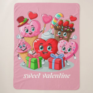Couverture Sherpa Cartoon Heart & Sweet amis valentine's day