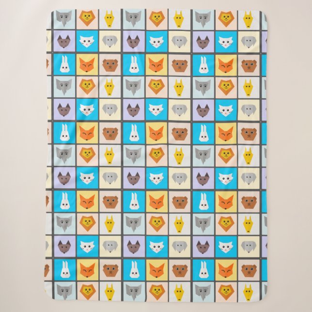 Couverture Sherpa Cartoon Motif animal (Devant)