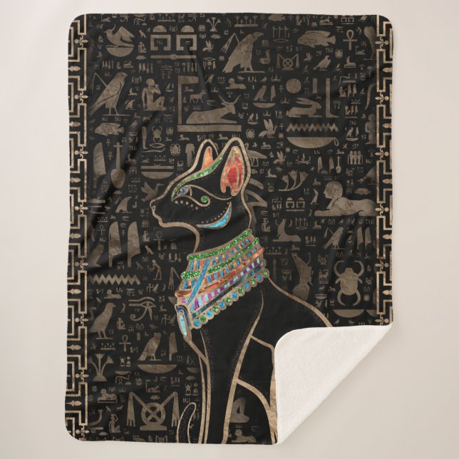 Couverture Sherpa Cat égyptien - Bastet (Devant)