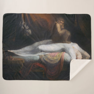 Couverture Sherpa Cauchemar par Henry Fuseli Gothic Macabre Dark Art