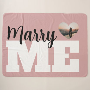 Couverture Sherpa 'Celebrez notre amour' Rose Poussiéreux, Photo en