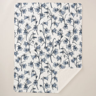 Couverture Sherpa Cellules bleues, Cloches, Bellflowers