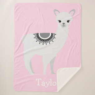 Couverture Sherpa "Cendly Llama Dreams" Blanket Sherpa personnalisée