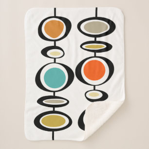 Couverture Sherpa Cercles Abstraits Mi-Siècle moderne Throwback