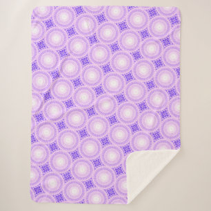 Couverture Sherpa Cercles violets lumineux motif