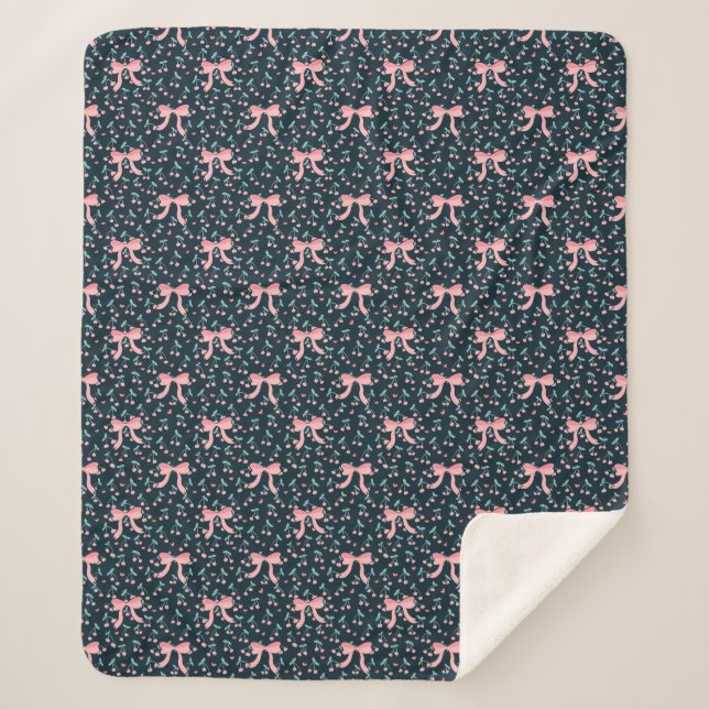 Couverture Sherpa Cerise Coquette (Devant)