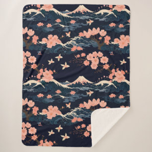 Couverture Sherpa Cerisier Sakura Inspiré du Japon