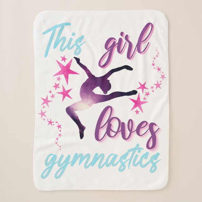 Couverture Sherpa Cette Fille Aime La Gymnastique Étoiles Leap (Devant)