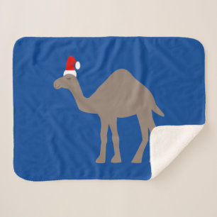 Couverture Sherpa Chameau de Noël mignon