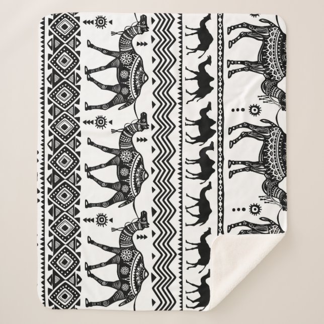Couverture Sherpa Chameaux décoratifs Design Motif sans soudure (Devant)