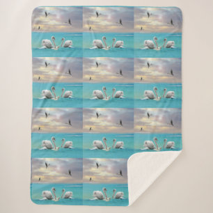 Couverture Sherpa Chanson Du Cygne Blanc,