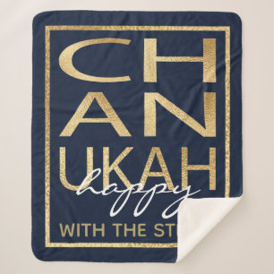 Couverture Sherpa Chanukah Happy Gold Sherpa Blanket/Moyen