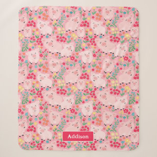 Couverture Sherpa Charbon Animal Floral Russe Personnalisé