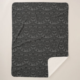 Couverture Sherpa Charcoal Mandala Sherpa Blanket
