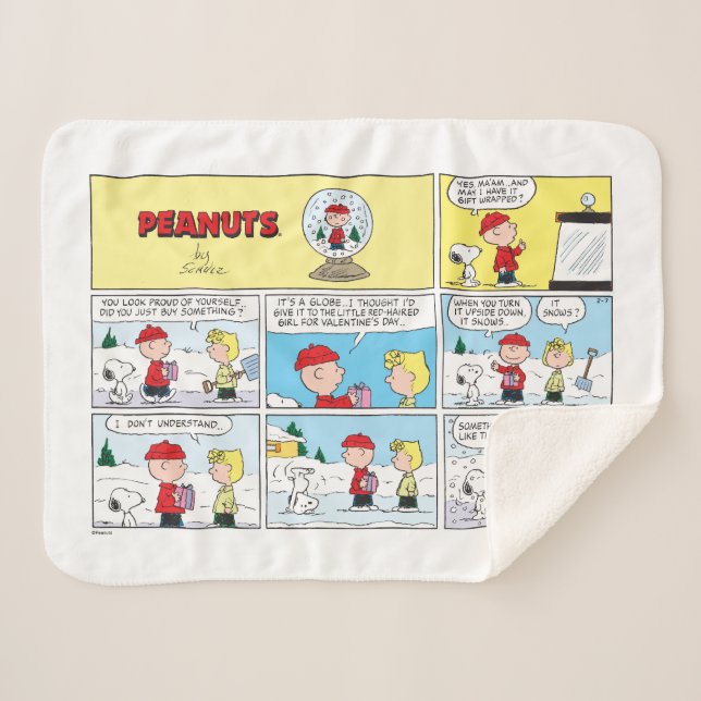 Couverture Sherpa Charlie Brown | Boule à neige (Devant (Horizontal))