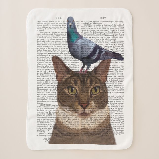 Couverture Sherpa Chat avec pigeon sur tête (Devant)