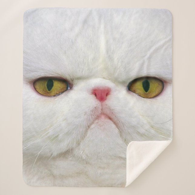 Couverture Sherpa Chat blanc (Devant)