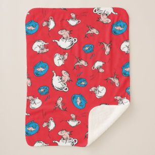 Couverture Sherpa Chat dans le Chapeau Le Motif Poisson Rouge