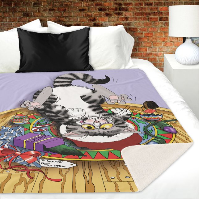 Couverture Sherpa Chat de Noël (Créateur téléchargé)
