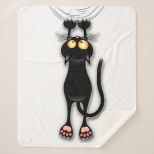 Couverture Sherpa Chat drôle Personnage qui gratte le tissu