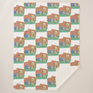 Couverture Sherpa Chat et cuvette de poisson