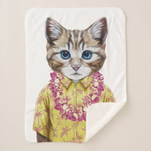Couverture Sherpa Chat hawaïen de Kitty