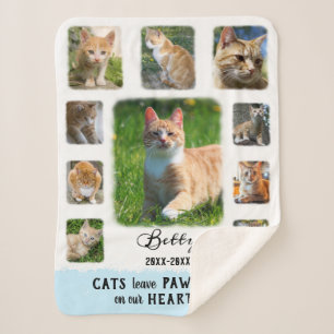 Couverture Sherpa Chat Photo personnalisée Collage de bordures fan
