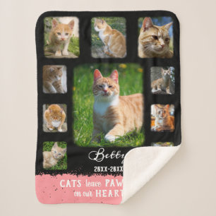 Couverture Sherpa Chat Photo personnalisée Collage de bordures fan