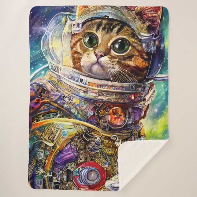 Couverture Sherpa Chat spatial futuriste (Devant)