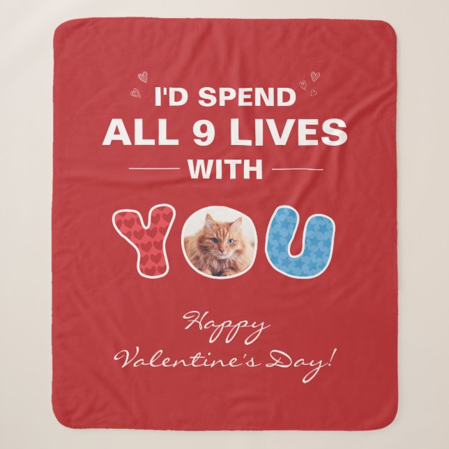 Couverture Sherpa Chat Valentines Day Animaux de compagnie Photo per (Devant)