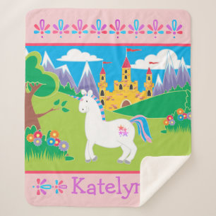Couverture Sherpa Château Personnalisé Unicorn