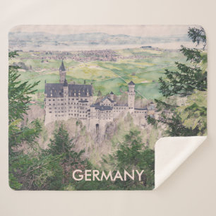 Couverture Sherpa Château Retro Neuschwanstein en Allemagne