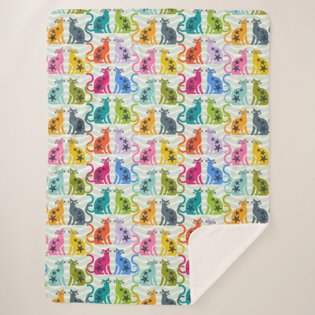 Couverture Sherpa Chats à la plage (Devant)